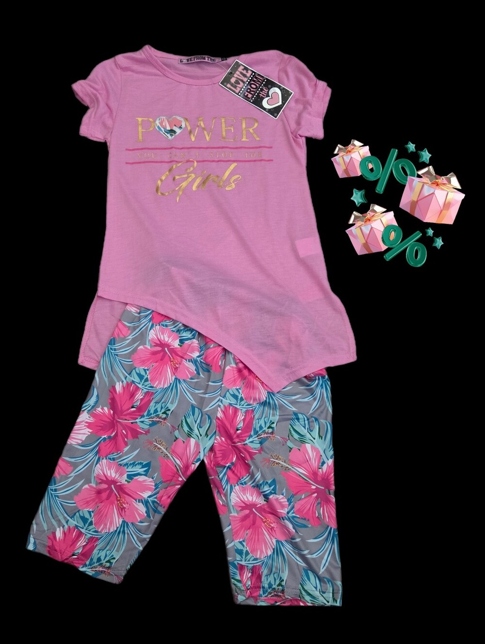 Tropical power you cant stop the girls pajama outfit Size 10-12